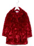 textured faux fur coat