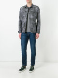 leaf print shirt jacket