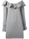 ruffled neckline dress