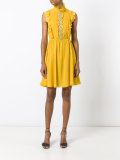ruffled detail flared dress