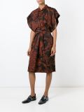 和服袖花卉印花连衣裙