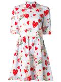 heart print flared dress