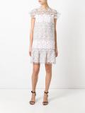 ruffled detail roses dress