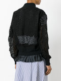 eyelet lace bomber jacket