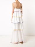 pleat trim flared dress
