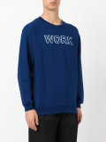 'work' print sweatshirt