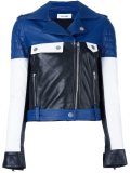 colour block biker jacket