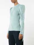 ruffled sleeve knitted top