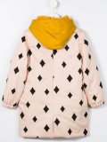 diamond print padded coat