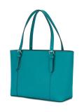 striped trim tote bag 