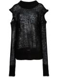 open knit longsleeved blouse