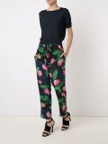 mid rise floral straight trousers