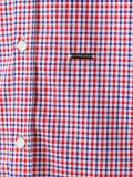 button collar checked shirt