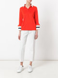 contrast-cuff top