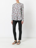 collarless floral shirt