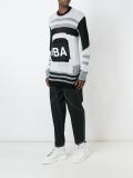 ‘HBA’标志条纹针织毛衣
