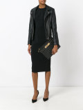 logo strap clutch
