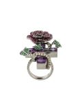 diamond, ruby and amethyst ring