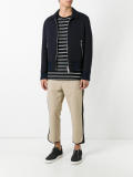 side stripe cropped trousers
