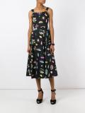 multi print flared dress