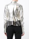 metallic biker jacket