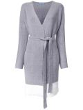 V-neck belted cardi-coat