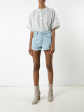 raw hem denim shorts