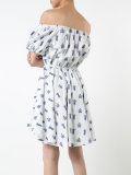 off-shoulder puff sleeve dress