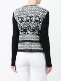 ribbed sleeve tweed jacket