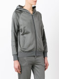 sequined detail zipped hoodie