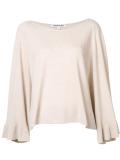 asymmetric shoulders knit blouse