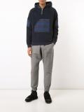 plaid zipped neck hoodie