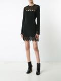 sheer cut-off panel dress