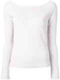 ribbed boat neck sweater