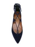 lace-up pointed ballerinas