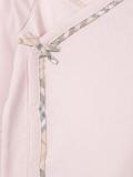 bow check piped romper