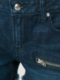 zipped denim shorts