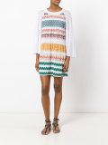multi-pattern knitted dress