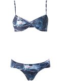 printed bandeau bikini set