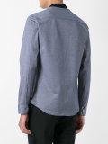 Contrast collar zip shirt