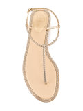 rhinestone studded flat sandals