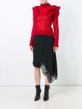 ruffled shoulders turtleneck jumper