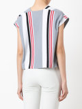 striped V-neck blouse 