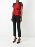 pointy sheer panel blouse