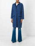 striped midi coat