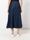 crumpled raw washed open weave midi skirt