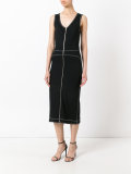 front zipped midi dress