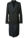 pinstriped layered coat