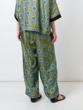 印花阔脚长裤