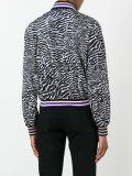 zebra pattern bomber jacket